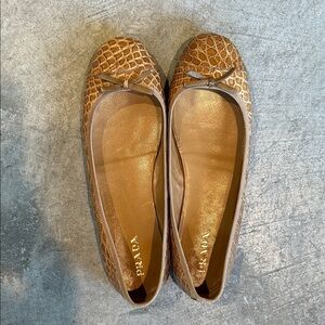 Prada crocodile embossed ballet flats size 11